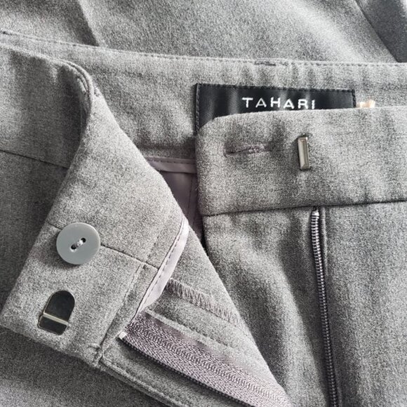 Tahari ASL gray trousers dress pants - Picture 6 of 11